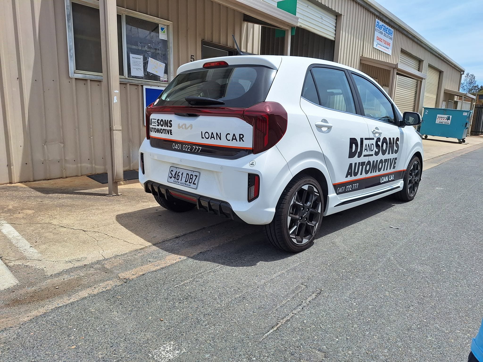 DJ and Sons Automotive branded courtesy loan car
